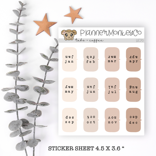 HS20 | " Coffee " Monthly Tabs