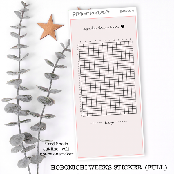 HWNOTES18 | Hobonichi Weeks ' minimal cycle tracker ' Large Sticker