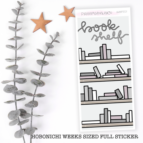 HWNOTES2 | Hobonichi Weeks ' Bookshelf ' Neutral Large Sticker