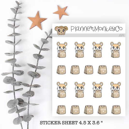 JA25 | Jack Coffee Bean Bag Stickers (Hamsters)
