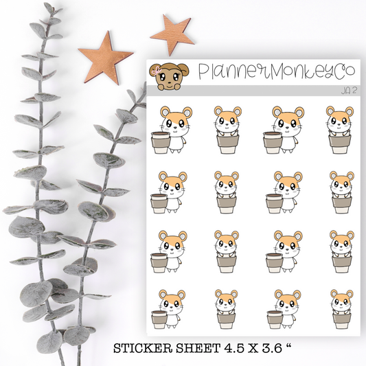 JA2 | Jack Coffee Cup Stickers (Hamster)