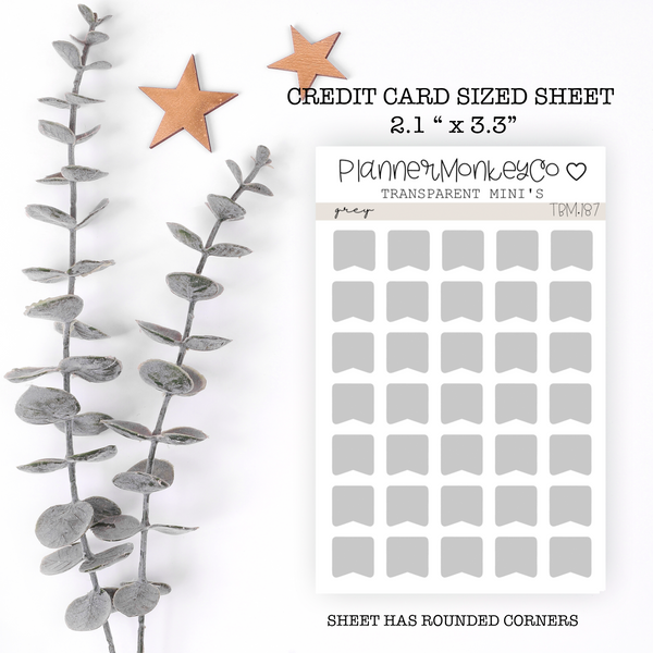 TBM.187 | "grey" Flag Stickers Mini Sheet (Transparent)