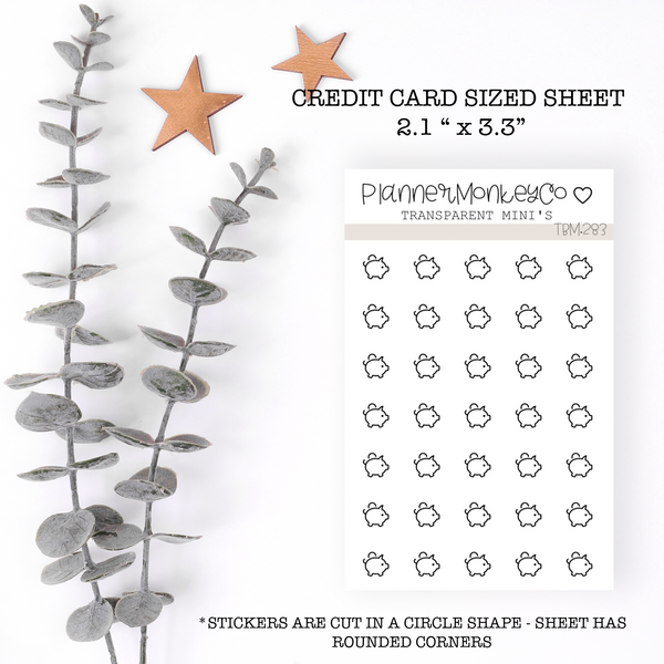 TBM.283 | Piggy Bank / Save Mini Sheet (Transparent)