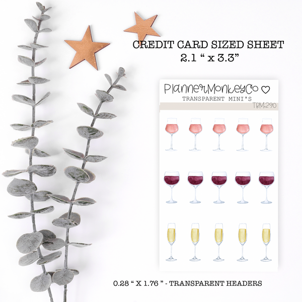 TBM.290 | Wine Glasses Mini Sheet (Transparent)