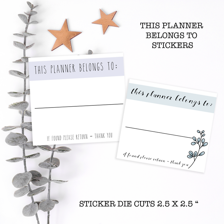 " This Planner Belongs To " Die Cuts | Sticker Paper