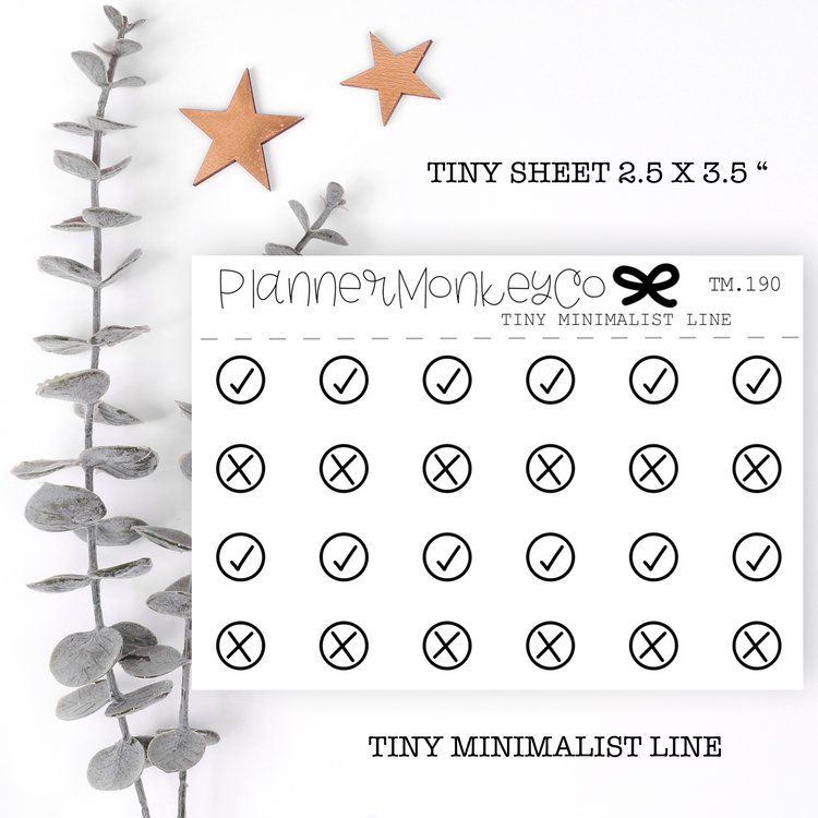 TM.190 | Check Mark and X's Tiny Sheet (Minimal)