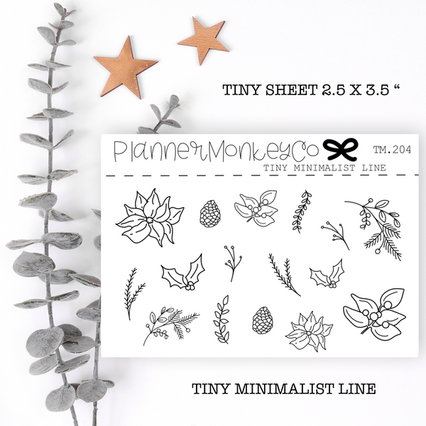 TM.204 | Minimal Holiday Floral Tiny Sheet