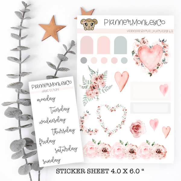 Romantic Floral Journaling Deco Sheet