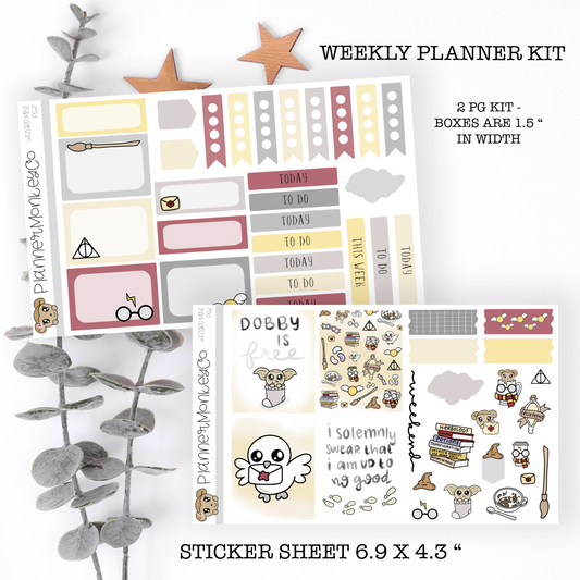 You're A Wizard Weekly Planning Mini Sticker Kit | 2 Pages